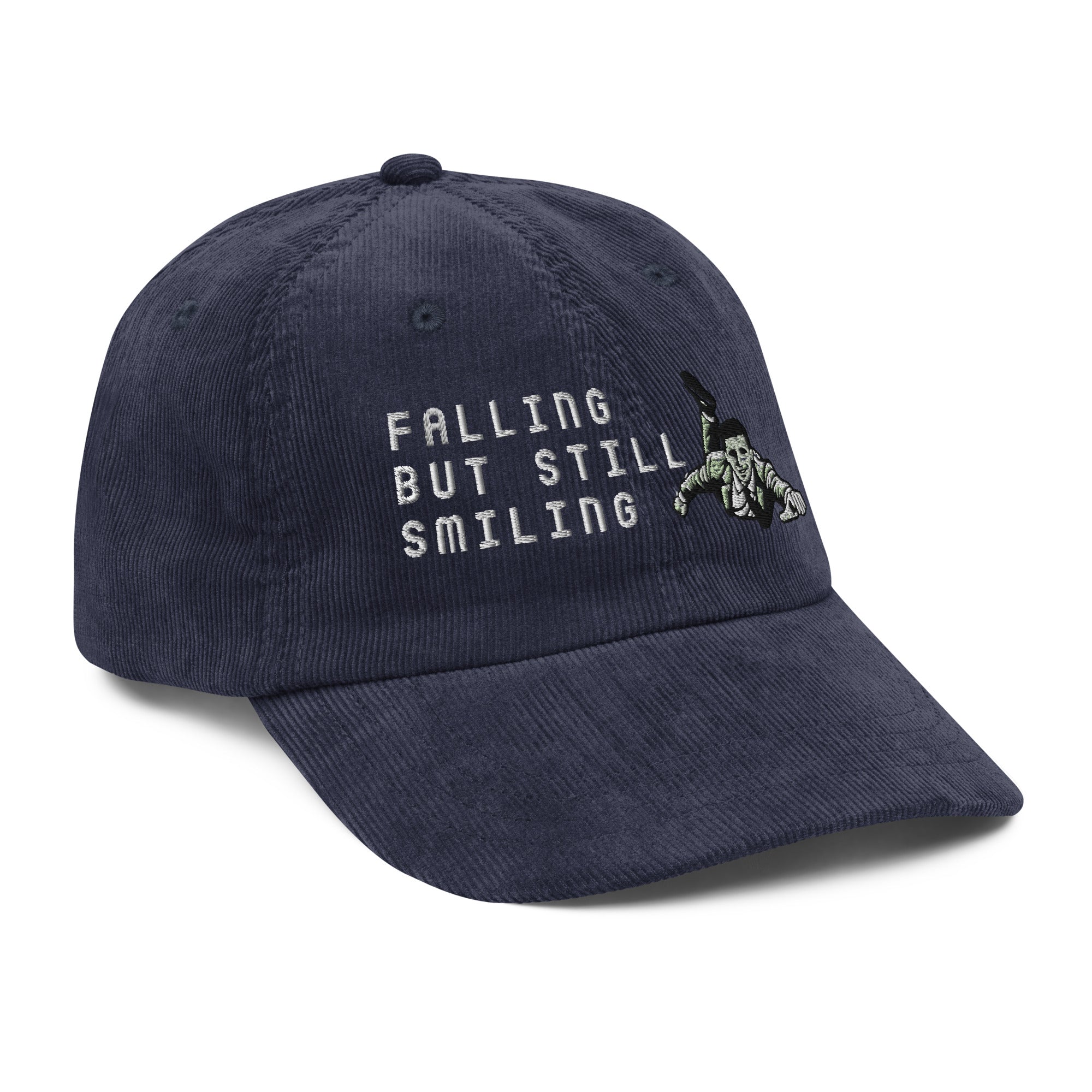Falling but still smiling corduroy cap